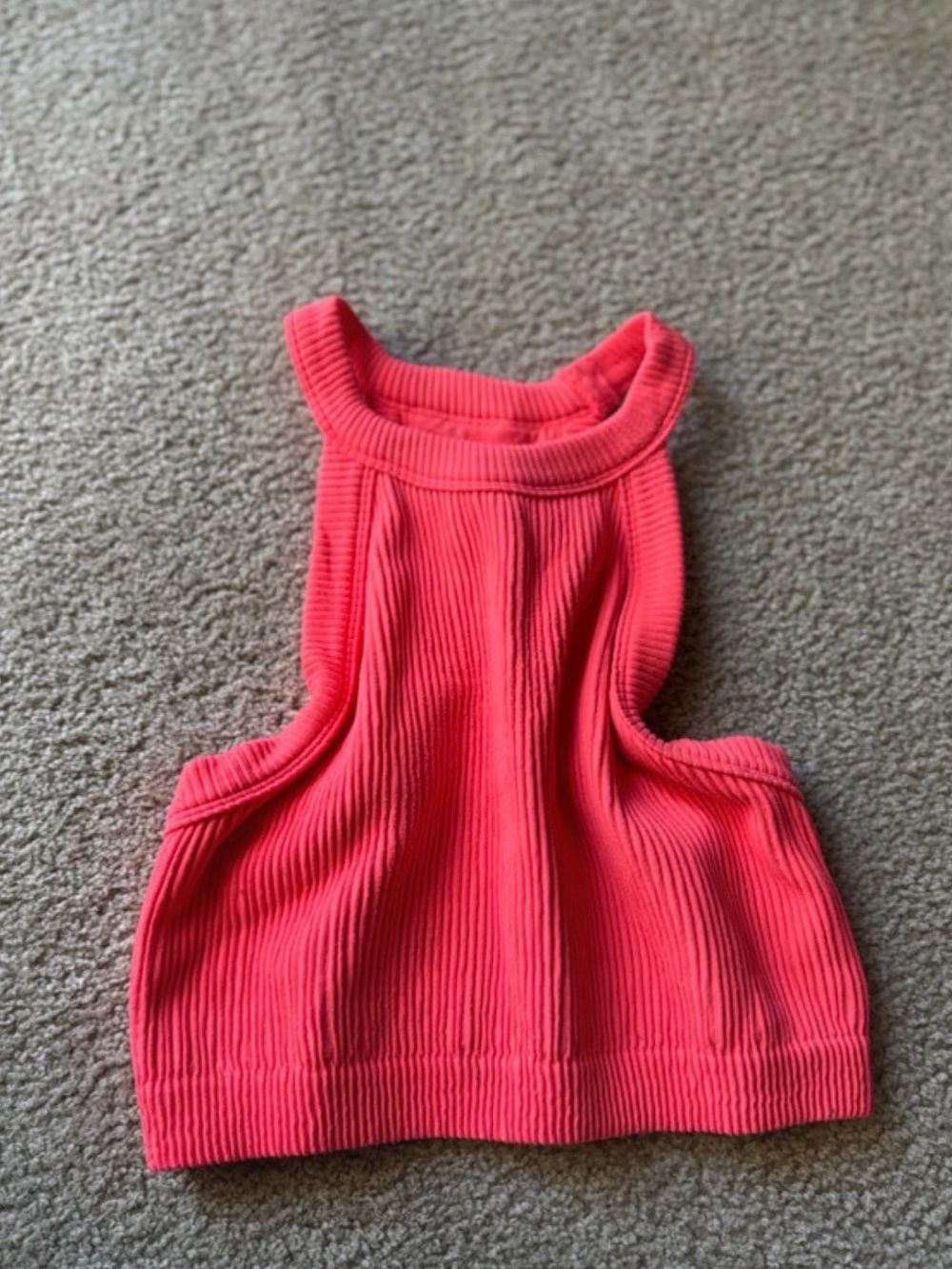 Aerie cropped sexy gym athletic tee Coral Ribbed Tank Top y2k